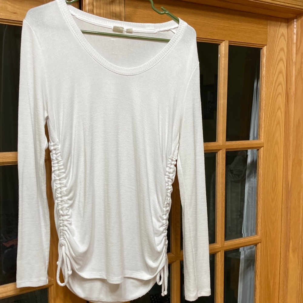 Gap ruched tie sweater M White